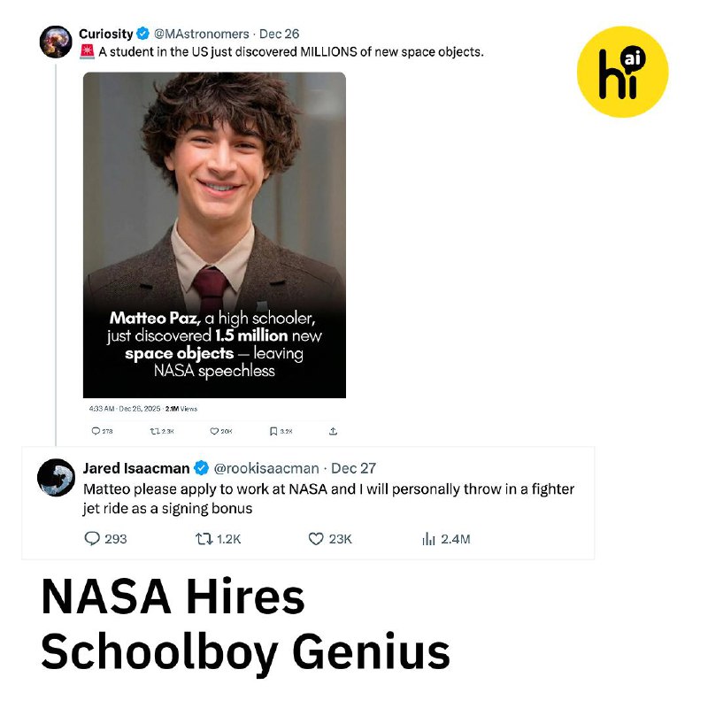 Young Innovator Offered Position at NASA with a Unique Bonus