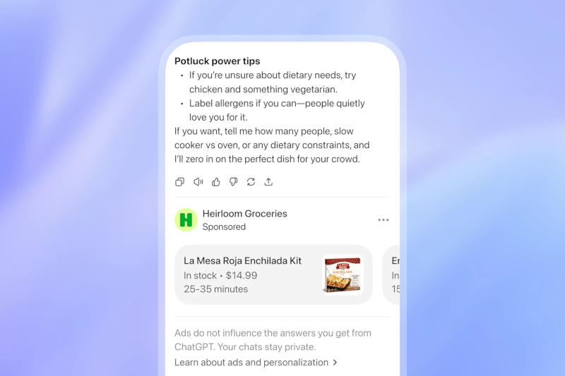 ChatGPT Begins Testing Advertising on Its Platform